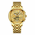 Men’s Watches Tourbillon Rotating Window Top Luxury Brand Fashion Quartz Men Watch Waterproof Gold Steel Business Wristwatch Black