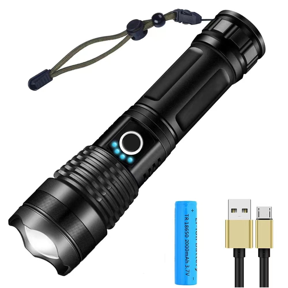 Portable Rechargeable Zoom LED Flashlight Flash Light(1.5Hours)