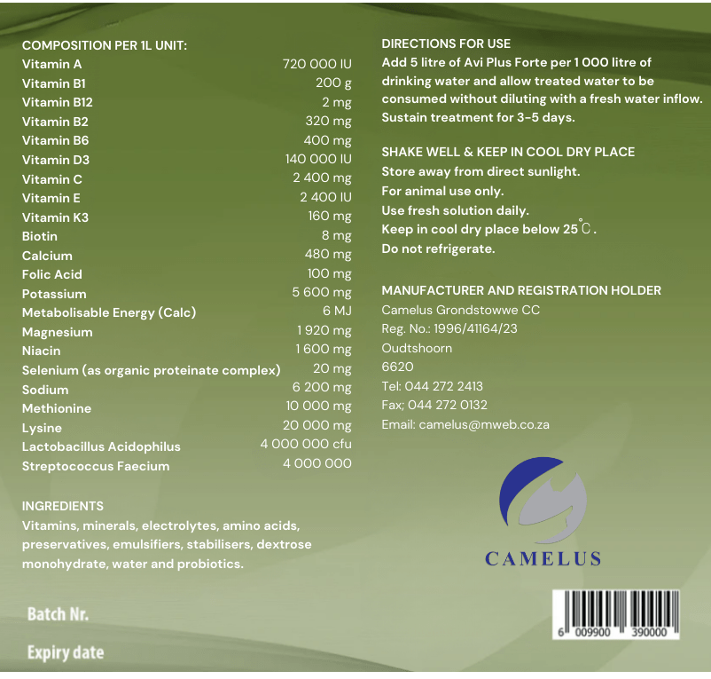 Avi Forte (Performance, Immunity & Feather Health for Poultry & All Bird Species)