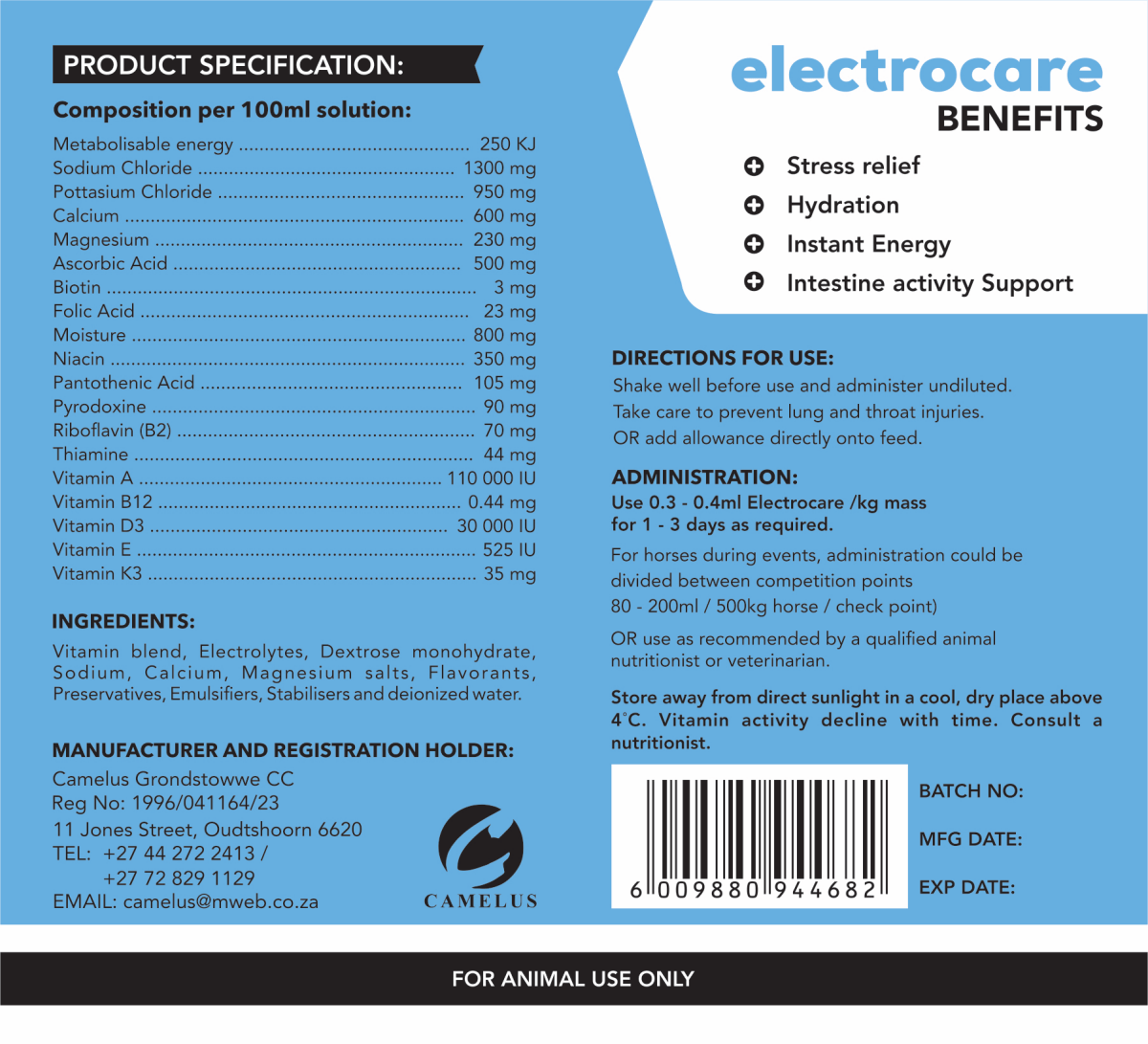 ElectroCare (Hydration & Recovery Support for Horses)