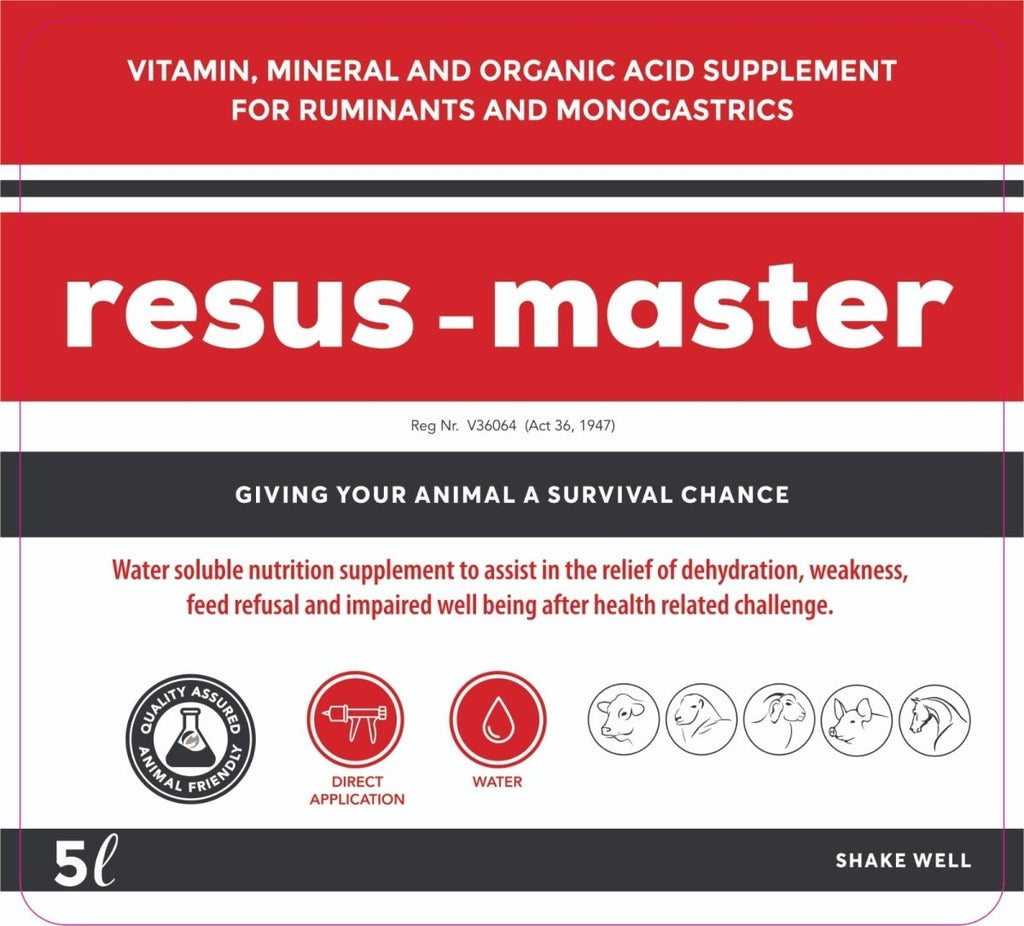 Resus-Master - Emergency Recovery, Vitality & Hydration Support for Livestock (5L)
