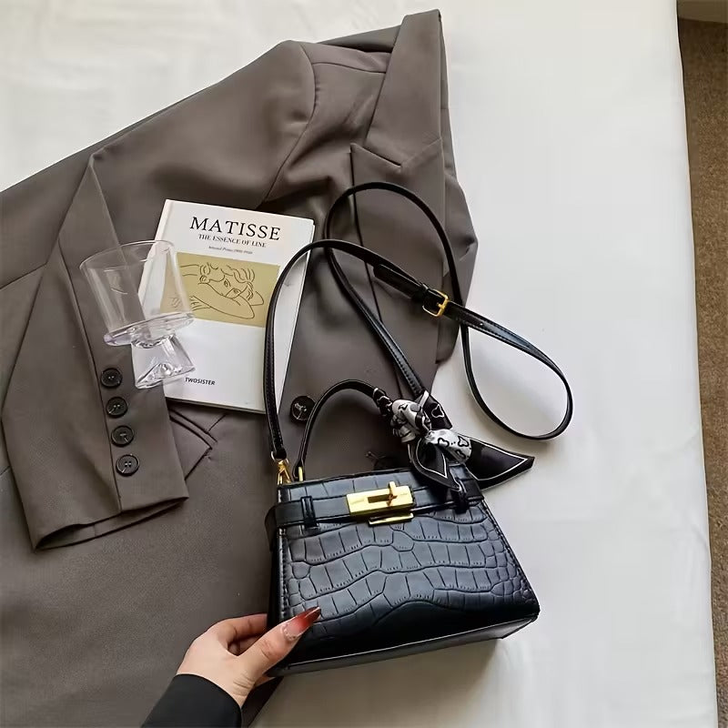 Luxury Womens Handbag Gold Lock Crossbody