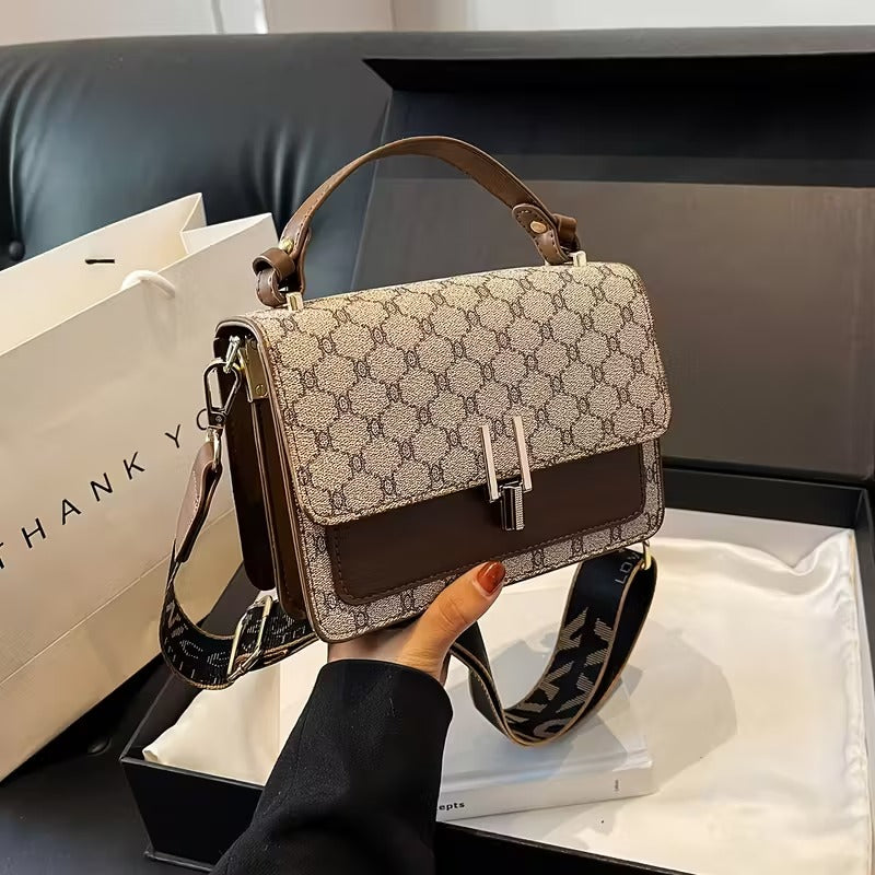 Vintage Square Crossbody Bag Large Capacity