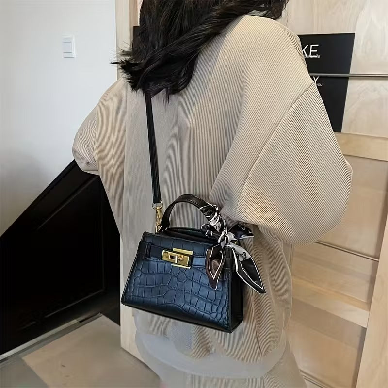 Luxury Womens Handbag Gold Lock Crossbody