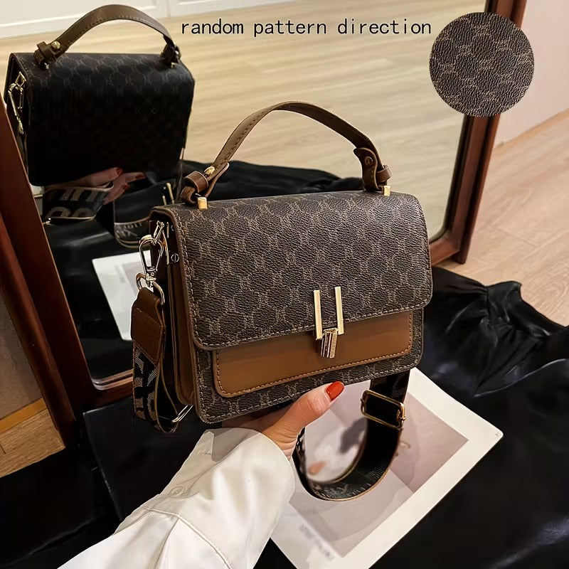 Vintage Square Crossbody Bag Large Capacity