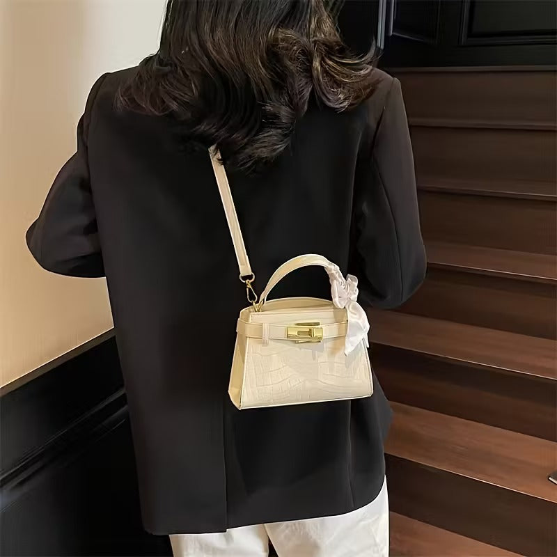 Luxury Womens Handbag Gold Lock Crossbody