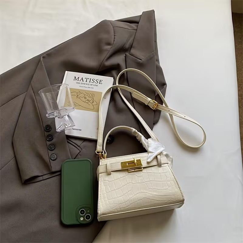 Luxury Womens Handbag Gold Lock Crossbody