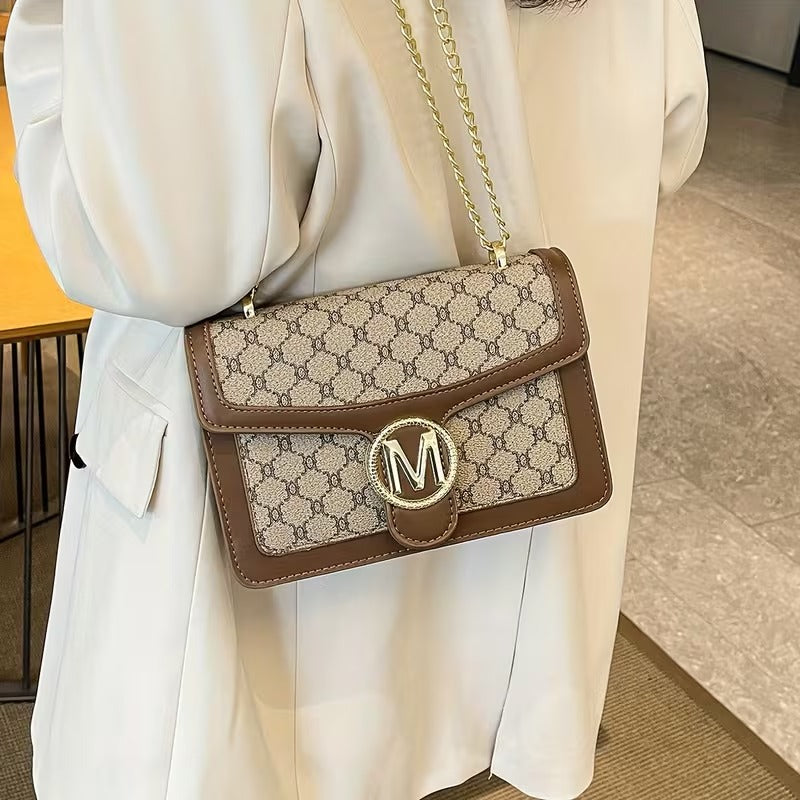 Geometric Grey Crossbody Handbag Tote Bag