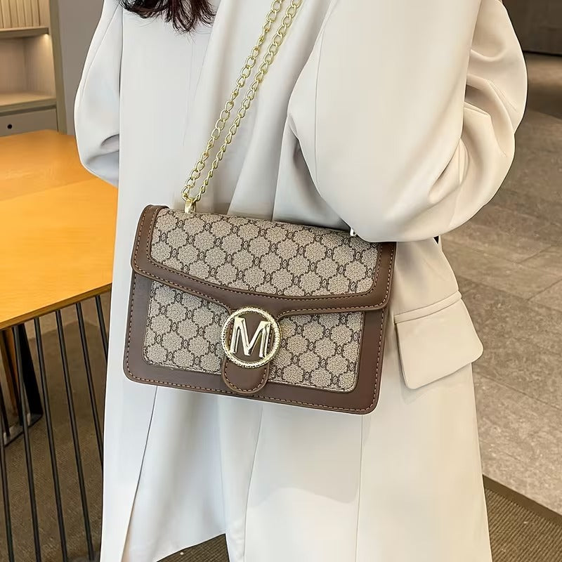 Geometric Grey Crossbody Handbag Tote Bag